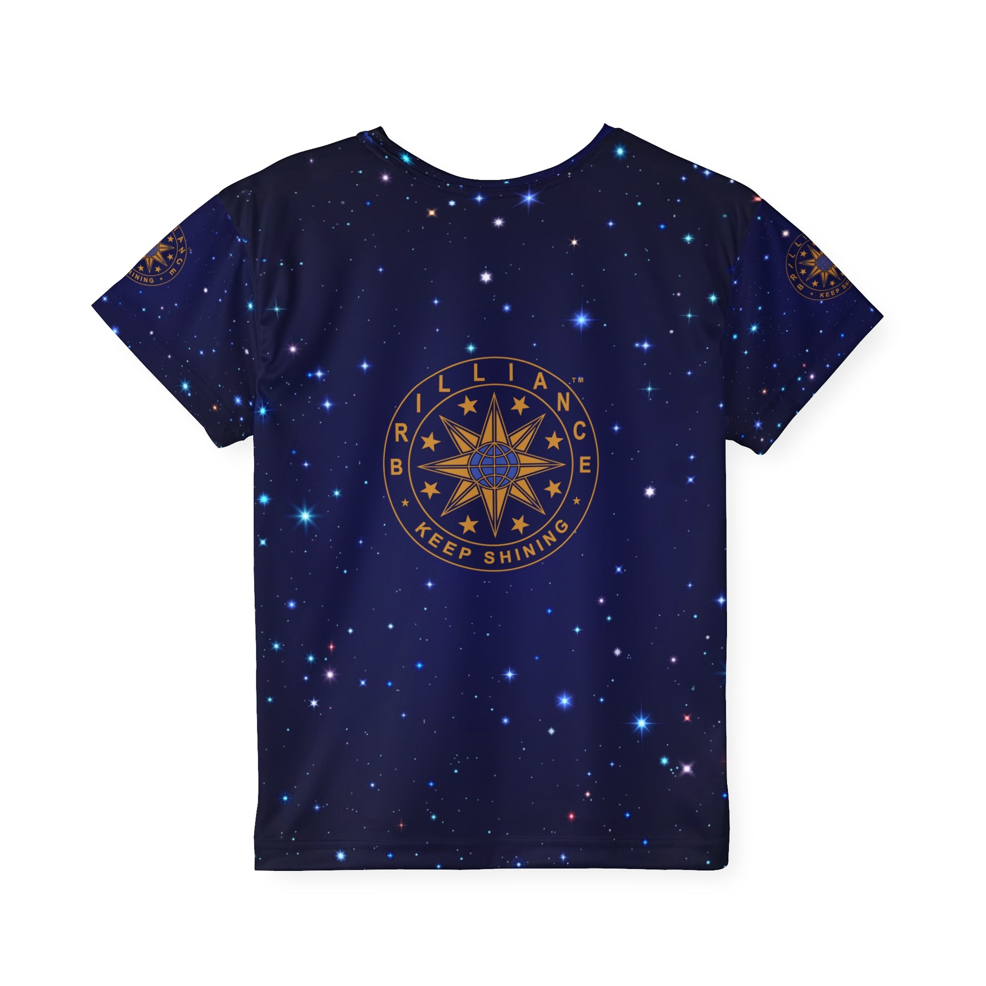 Brilliance Kids Sports Jersey with Starry Night Print and Logo Back Side