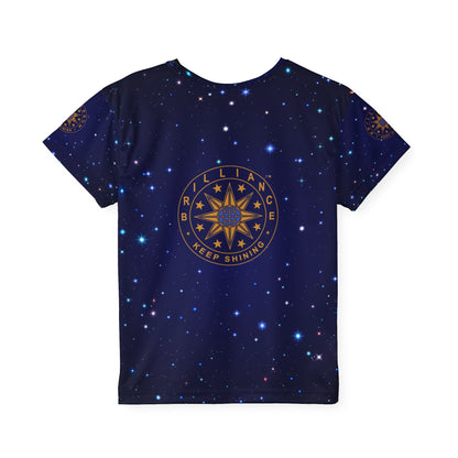 Brilliance Kids Sports Jersey with Starry Night Print and Logo Back Side