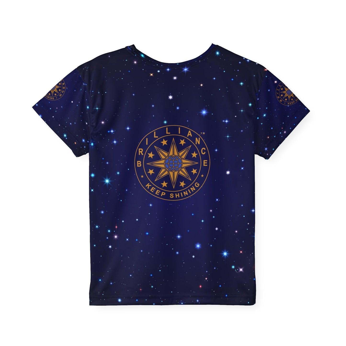 Brilliance Kids Sports Jersey with Starry Night Print and Logo Back Side