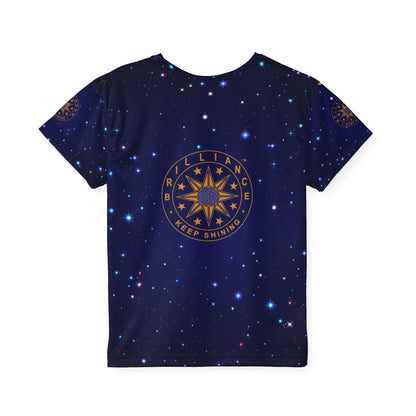 Brilliance Kids Sports Jersey with Starry Night Print and Logo Back Side
