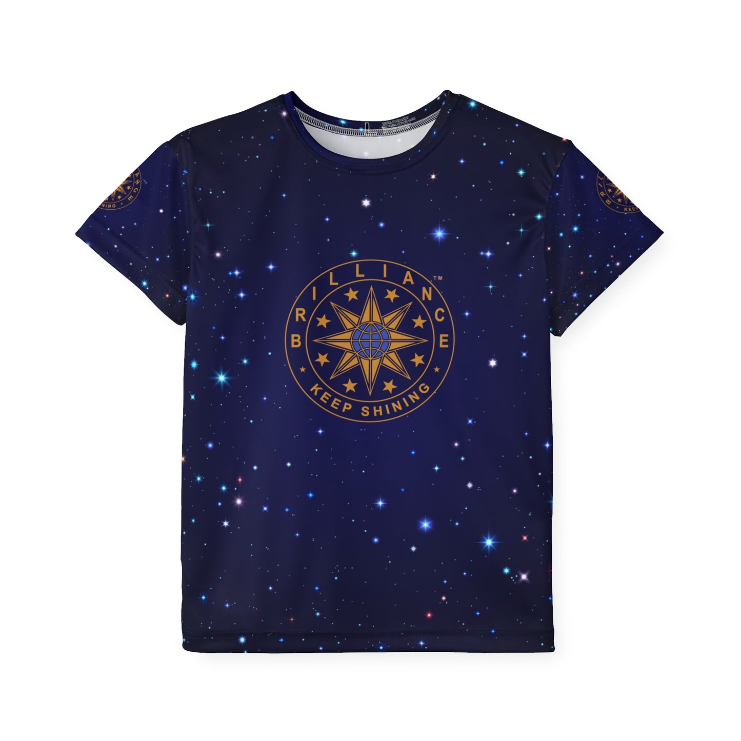 Brilliance Kids Sports Jersey with Starry Night Print and Logo Front Side