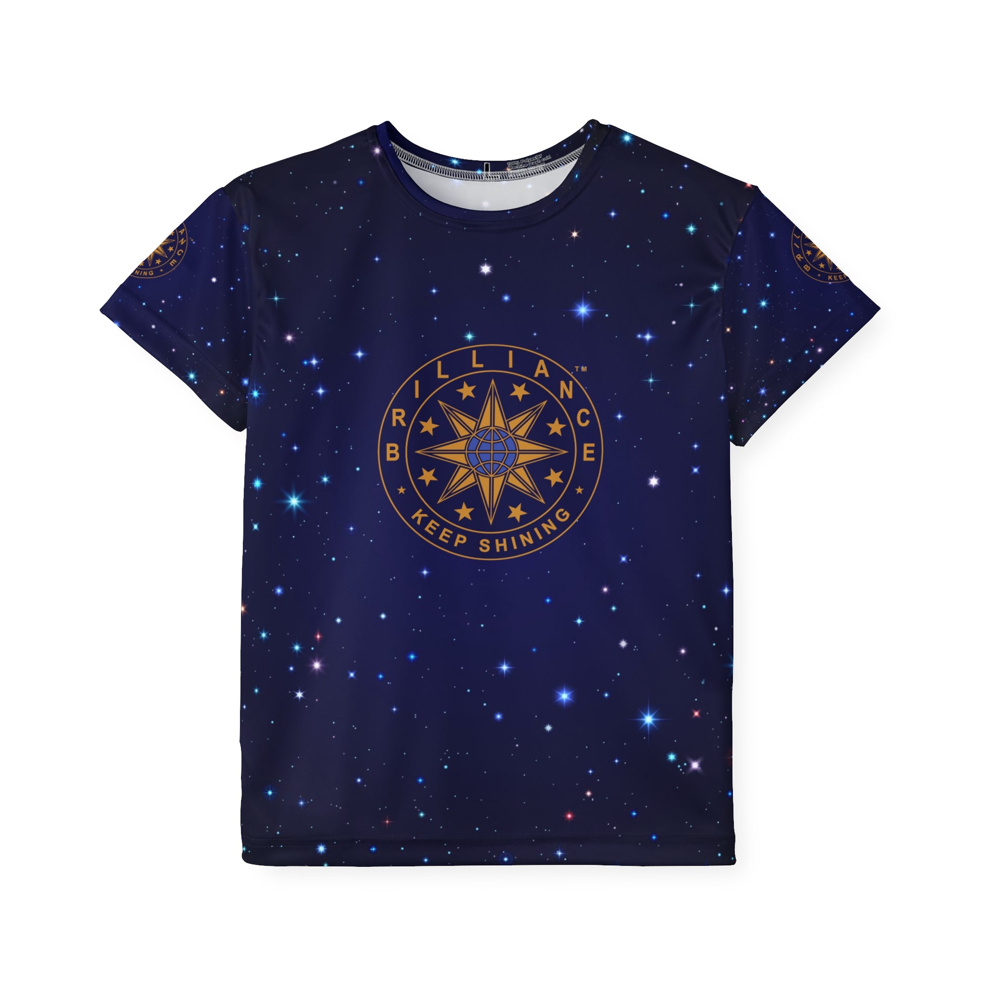 Brilliance Kids Sports Jersey with Starry Night Print and Logo Front Side