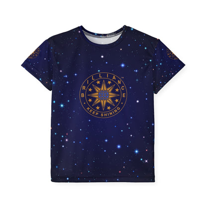 Brilliance Kids Sports Jersey with Starry Night Print and Logo Front Side