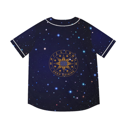 Brilliance Men's Baseball Jersey w/ Starry Night Print and Logo Back