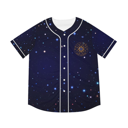 Brilliance Men's Baseball Jersey w/ Starry Night Print and Logo Front 