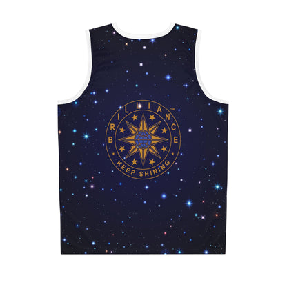 Brilliance Men's Basketball Jersey with Starry Night Print and Logo Back View