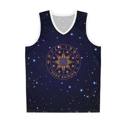 Brilliance Men's Basketball Jersey with Starry Night Print and Logo Front View