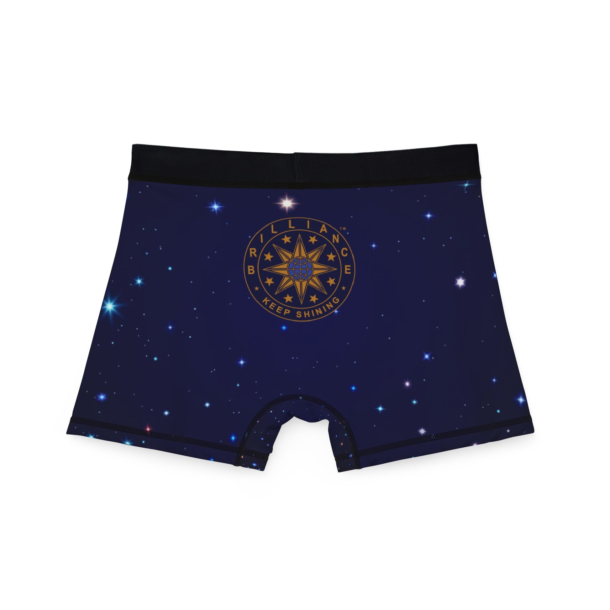 Brilliance Men's Boxers with Starry Night Print and Logo Back Side