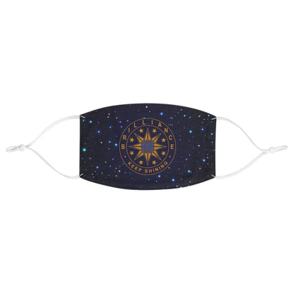 Brilliance Men's Fabric Face Mask with Starry Night Print and Logo Front Side