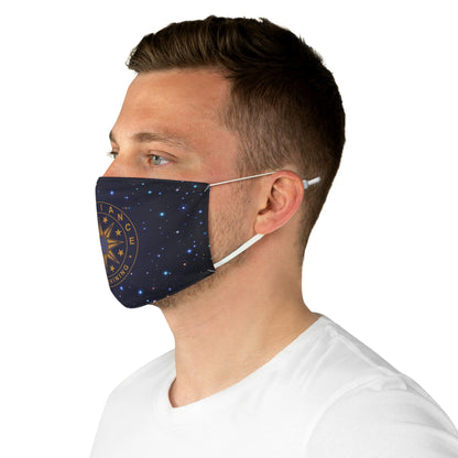 Brilliance Men's Fabric Face Mask with Starry Night Print and Logo Left Side with Model