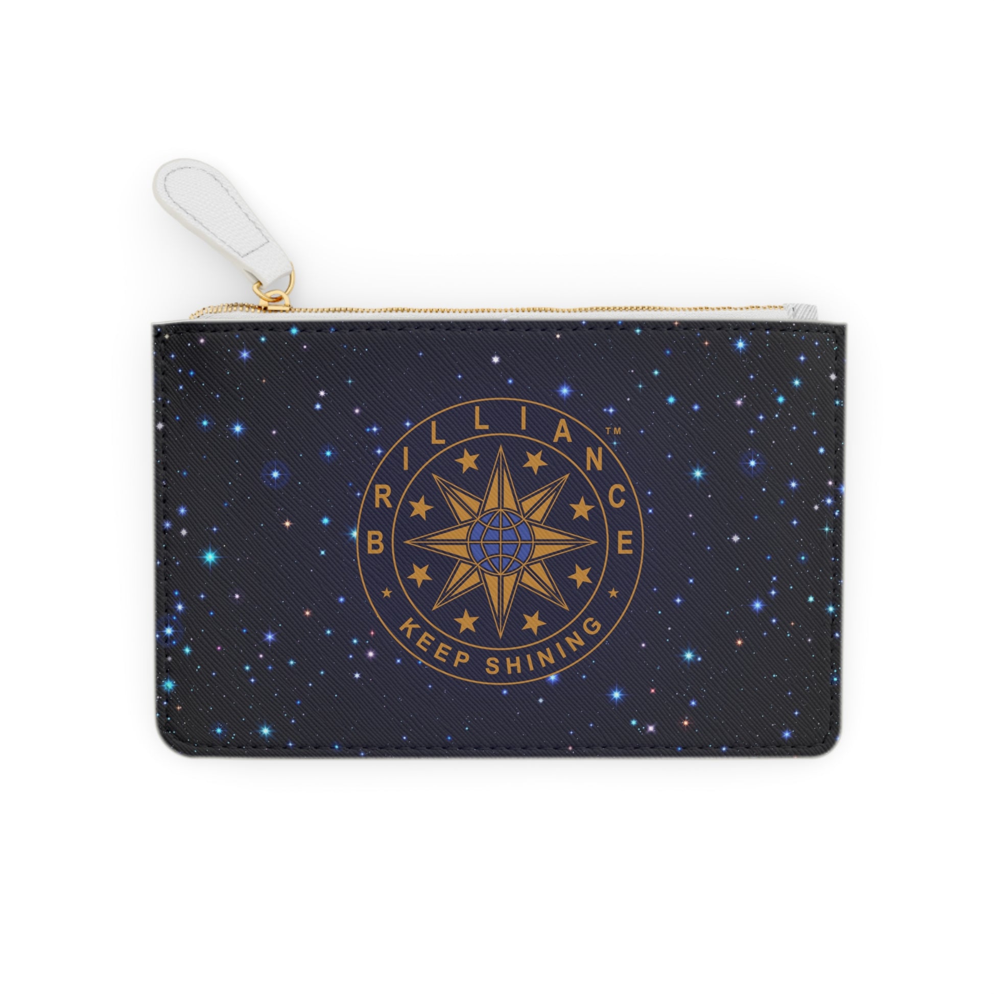 Brilliance Mini Clutch Bag with Starry Night Print and Logo Back