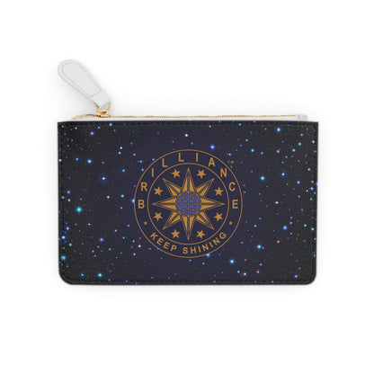 Brilliance Mini Clutch Bag with Starry Night Print and Logo Back