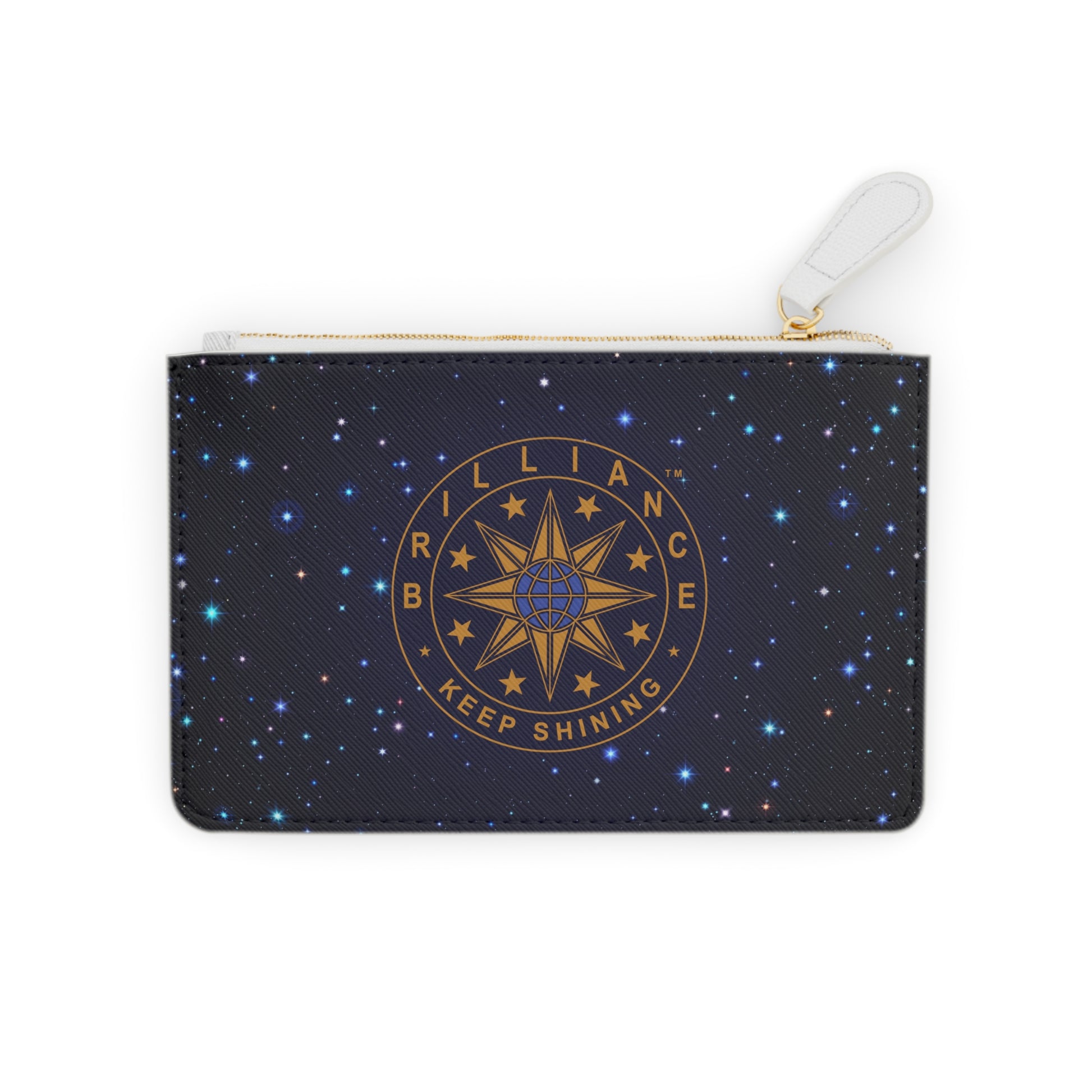 Brilliance Mini Clutch Bag with Starry Night Print and Logo Front