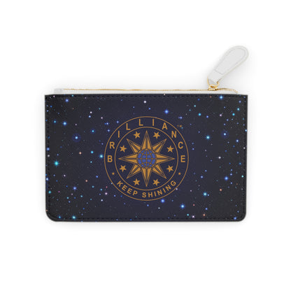 Brilliance Mini Clutch Bag with Starry Night Print and Logo Front