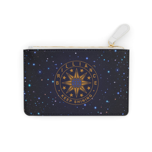 Brilliance Mini Clutch Bag with Starry Night Print and Logo Front