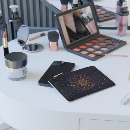 Brilliance Mini Clutch Bag with Starry Night Print and Logo Slant