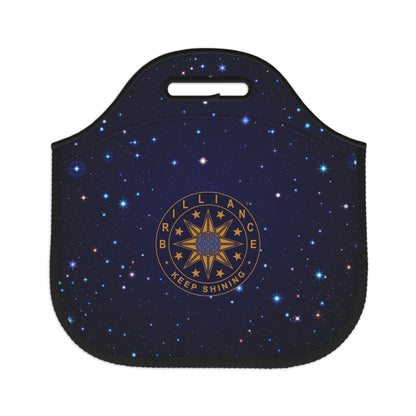 Brilliance Neoprene Lunch Bag with Starry Night Print and Logo Front