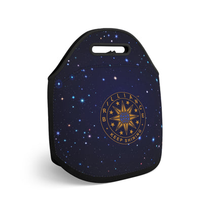 Brilliance Neoprene Lunch Bag with Starry Night Print and Logo Slant