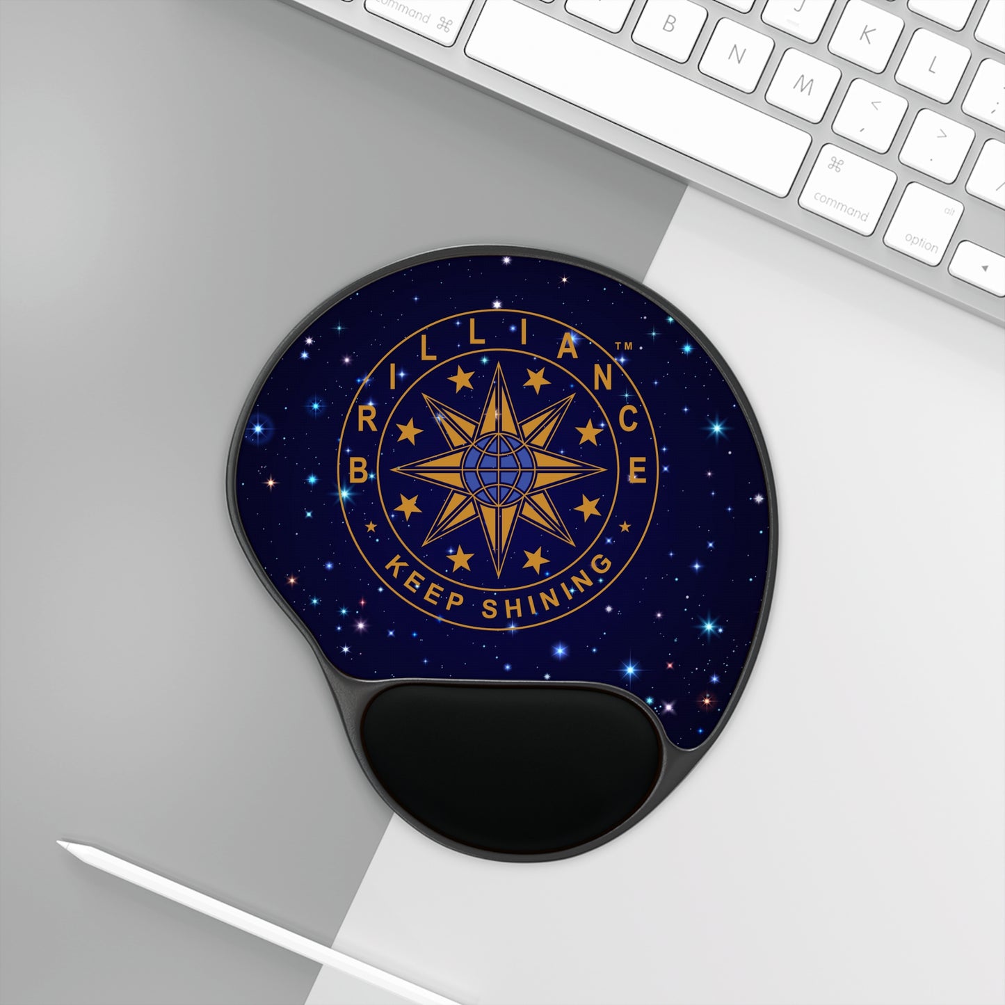 Brilliance Starry Night Print and Logo Mouse Pad with Wrist Rest 1