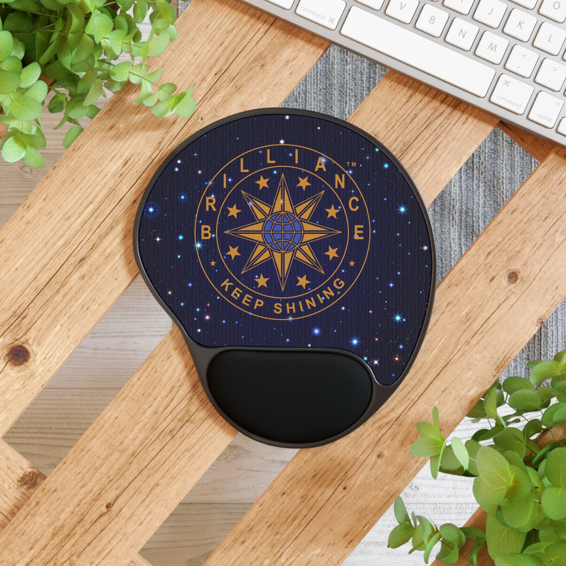 Brilliance Starry Night Print and Logo Mouse Pad with Wrist Rest 4