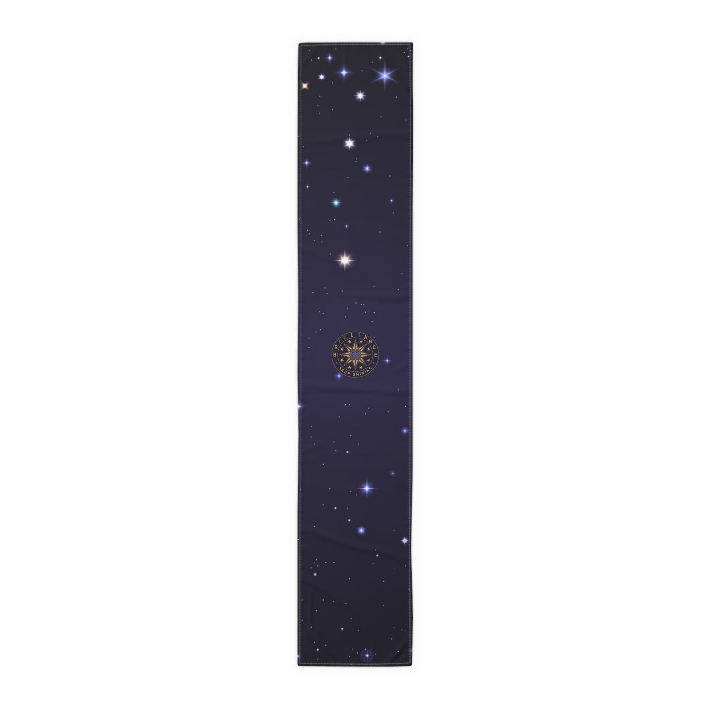 Brilliance Table Runner (Cotton, Poly) with Starry Night Print and Logo Front Site