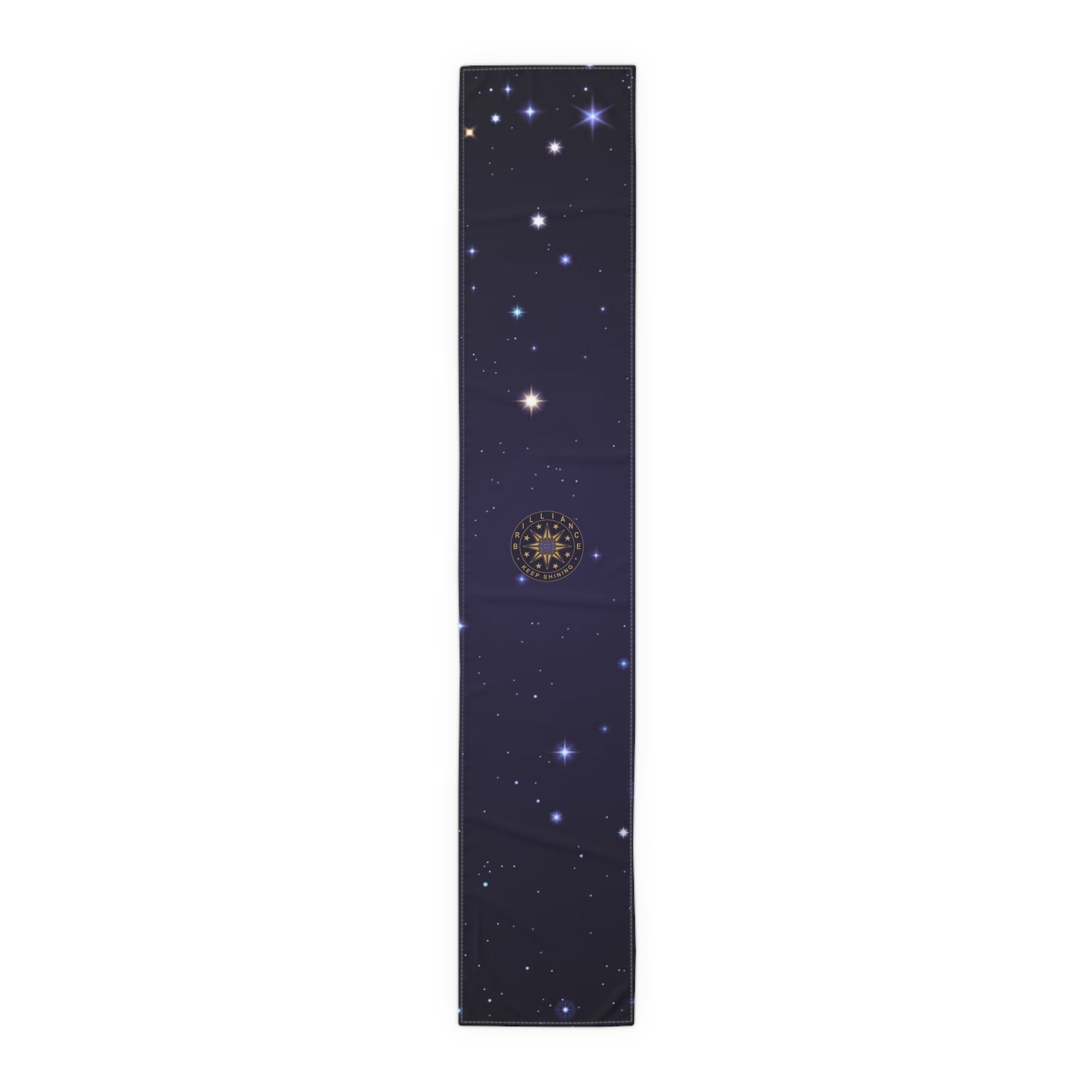 Brilliance Table Runner (Cotton, Poly) with Starry Night Print and Logo Front Site