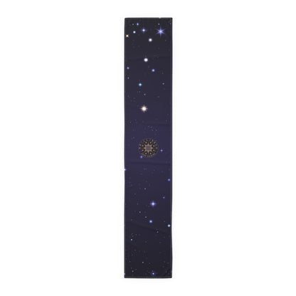 Brilliance Table Runner (Cotton, Poly) with Starry Night Print and Logo Front Site