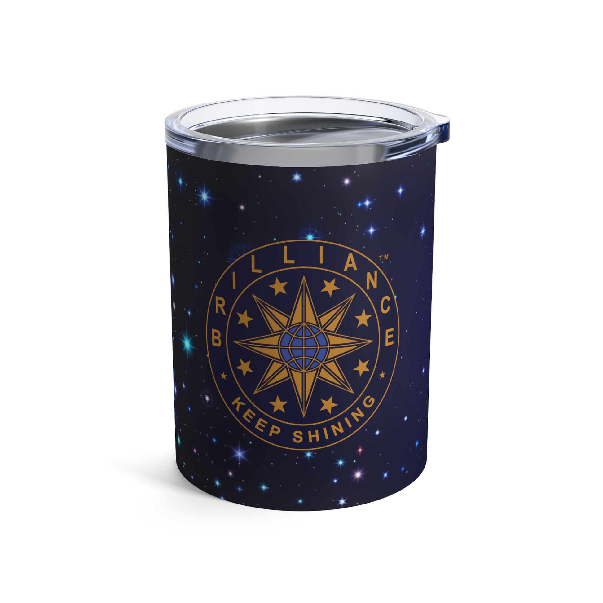 Brilliance Tumbler 10oz with Starry Night Print and Logo Left Side