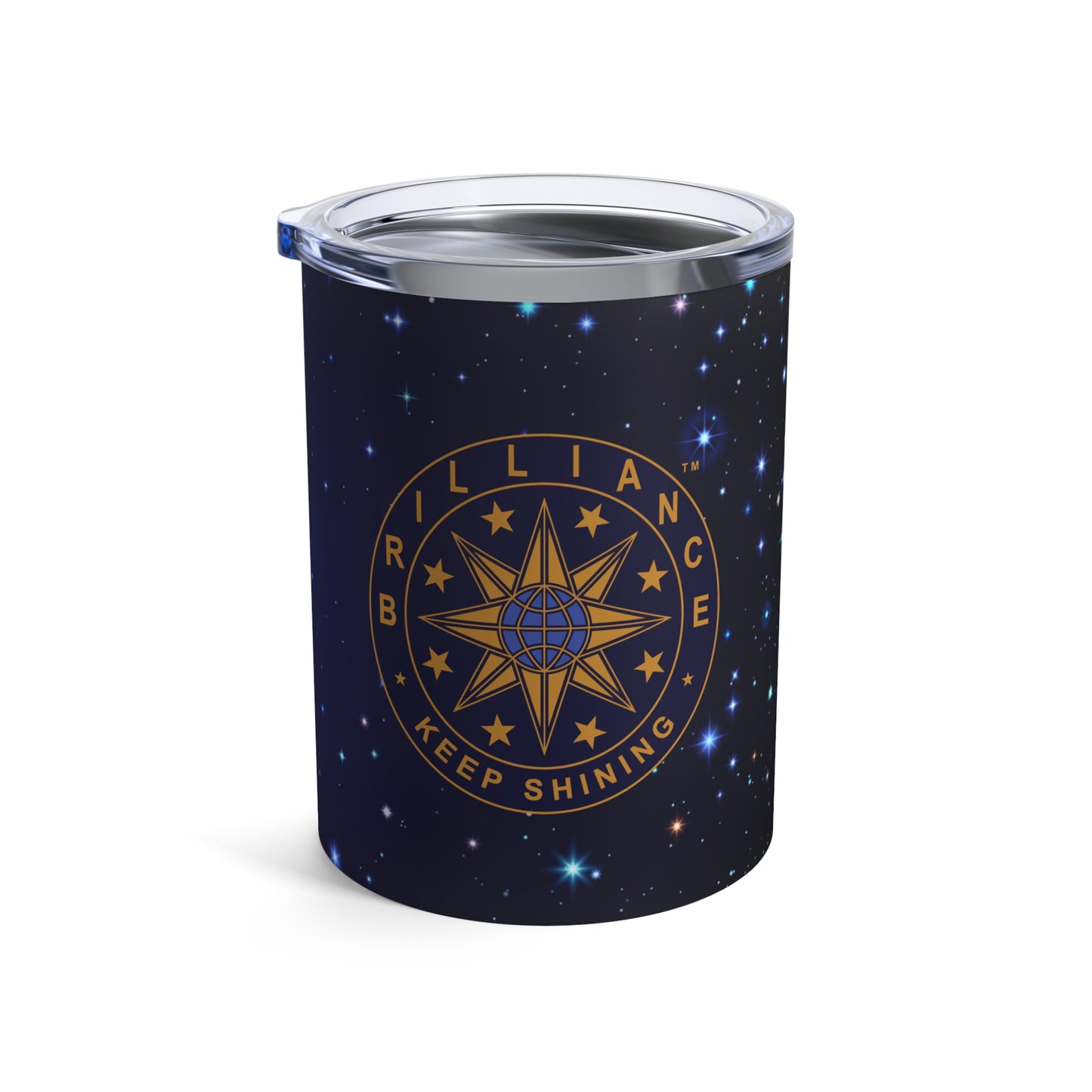 Brilliance Tumbler 10oz with Starry Night Print and Logo Right Side