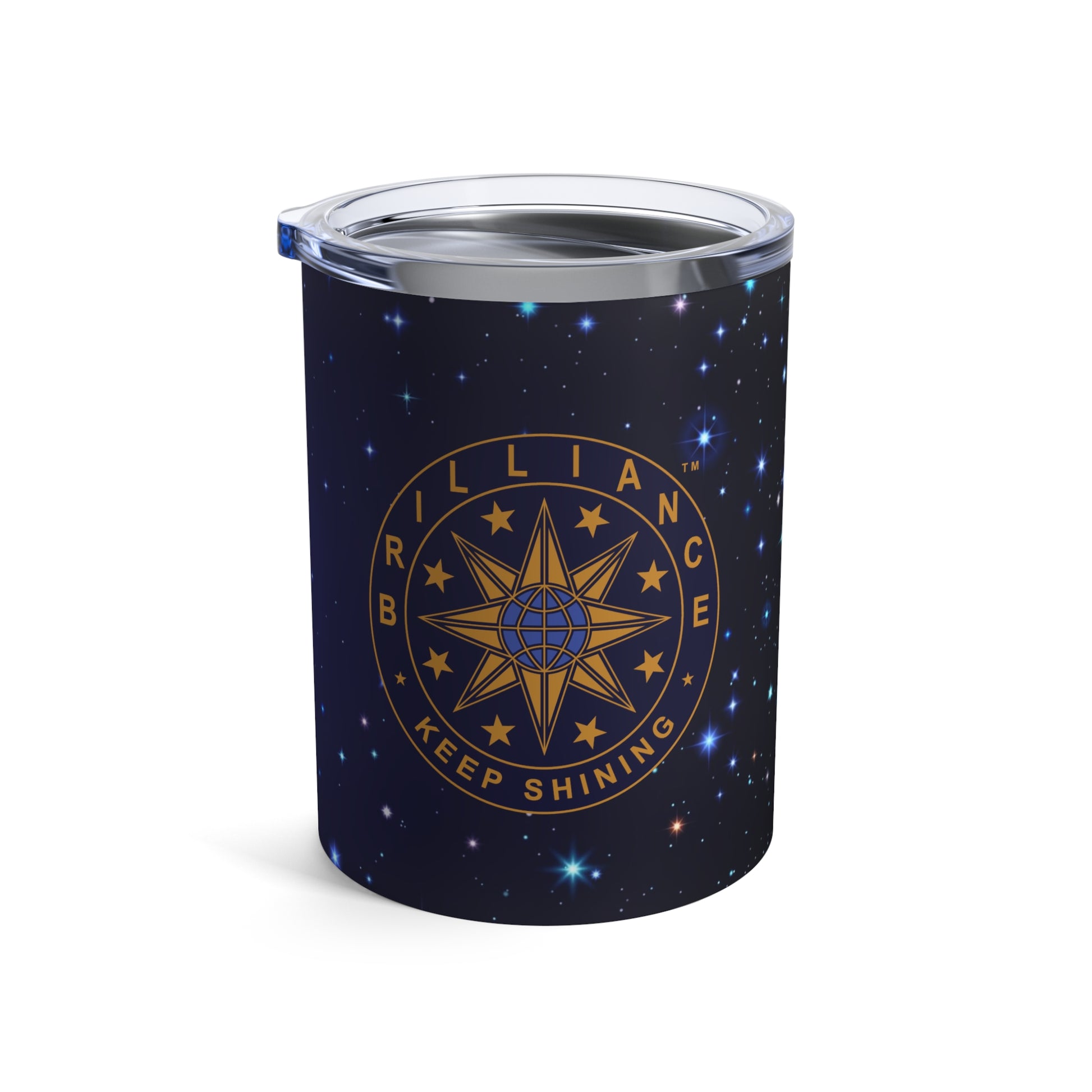 Brilliance Tumbler 10oz with Starry Night Print and Logo Right Side
