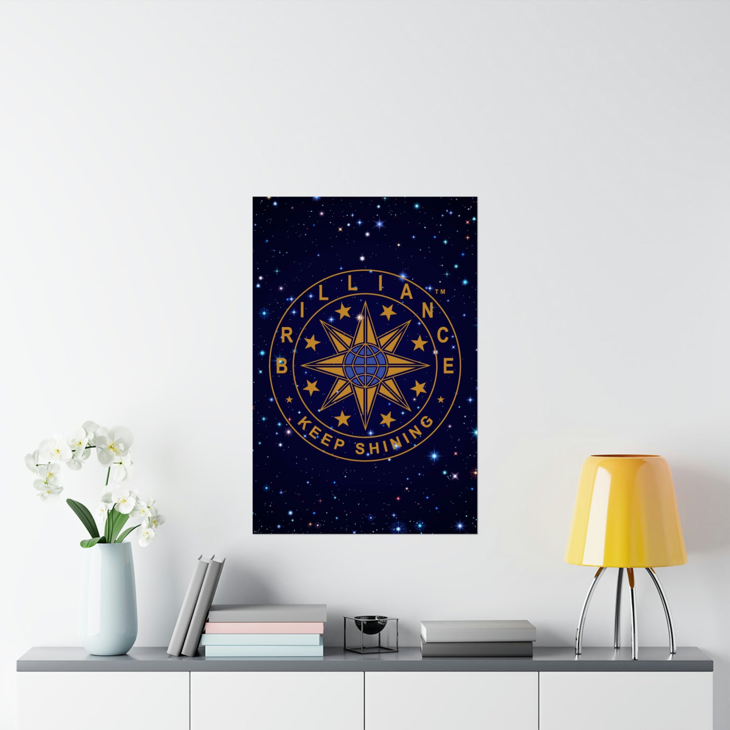 Brilliance Vertical Posters with Starry Night Print and Logo 1