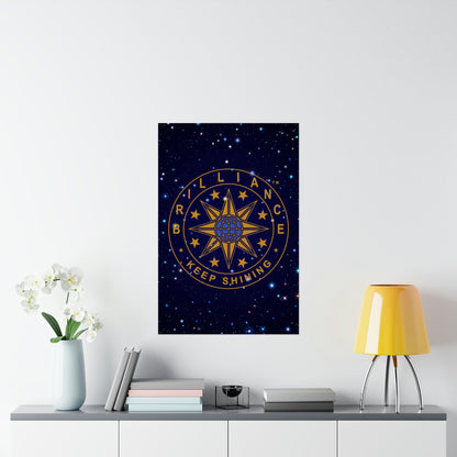 Brilliance Vertical Posters with Starry Night Print and Logo 1
