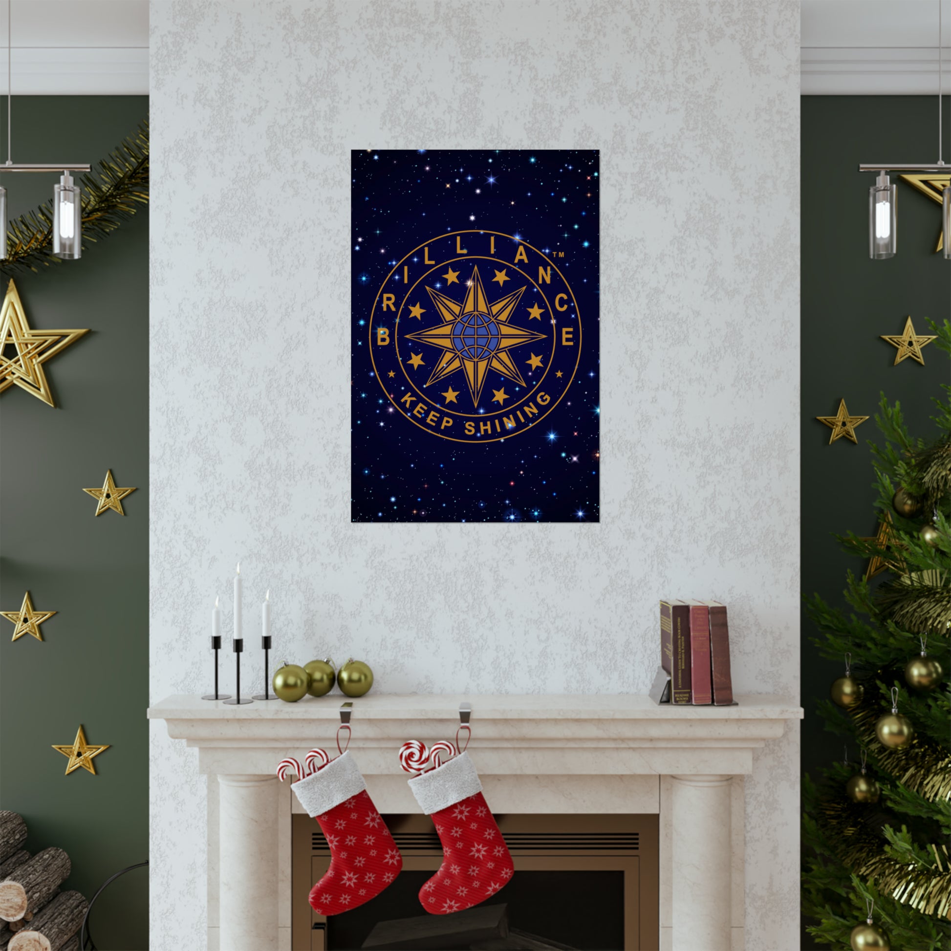Brilliance Vertical Posters with Starry Night Print and Logo 2