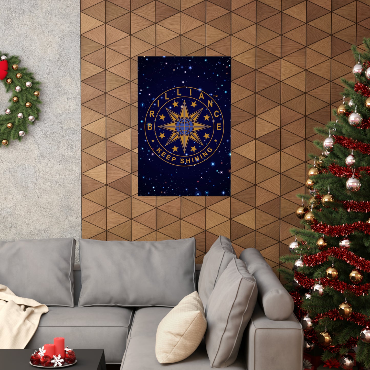 Brilliance Vertical Posters with Starry Night Print and Logo 3