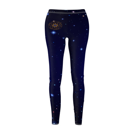 Brilliance Women's Leggings w/ Starry Night Print & Logo Front
