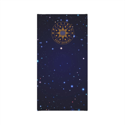 Brilliance Women's Lightweight Neck Gaiter with Starry Night Print and Logo Back Side
