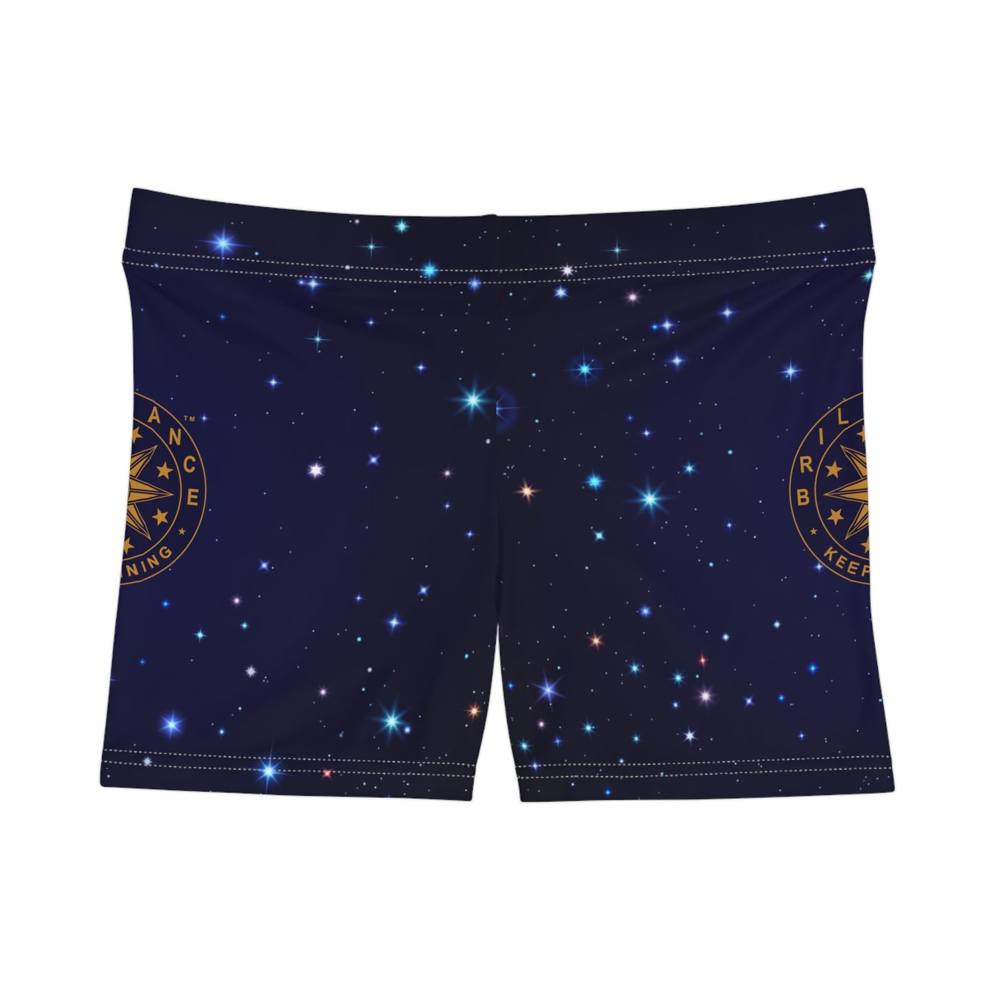 Brilliance Women's Shorts with Starry Night Print and Logo Back Side