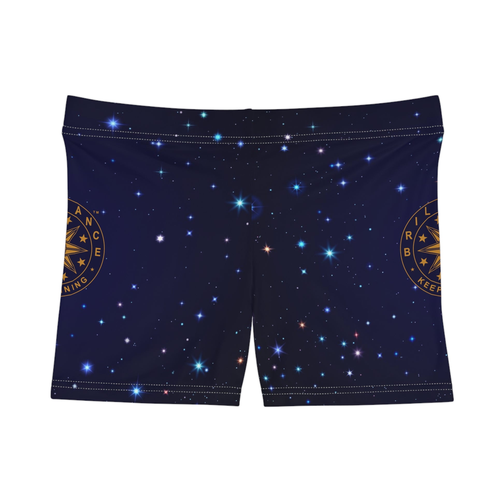Brilliance Women's Shorts with Starry Night Print and Logo Back Side