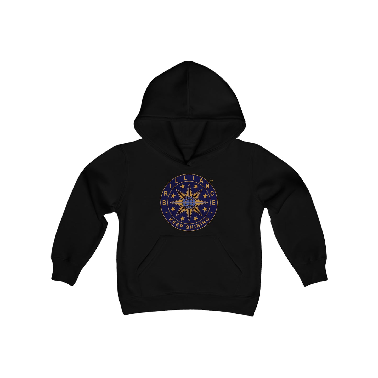 Brilliance Youth Heavy Blend Hoodie Black Front