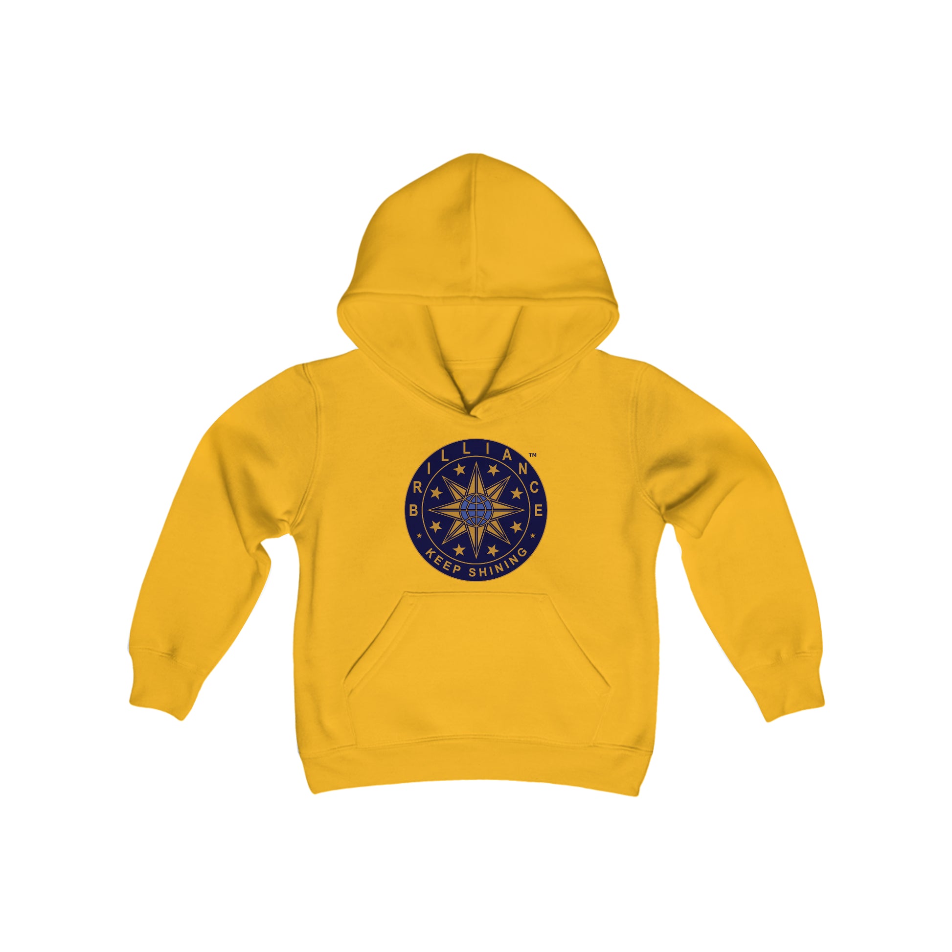 Brilliance Youth Heavy Blend Hoodie Gold Front