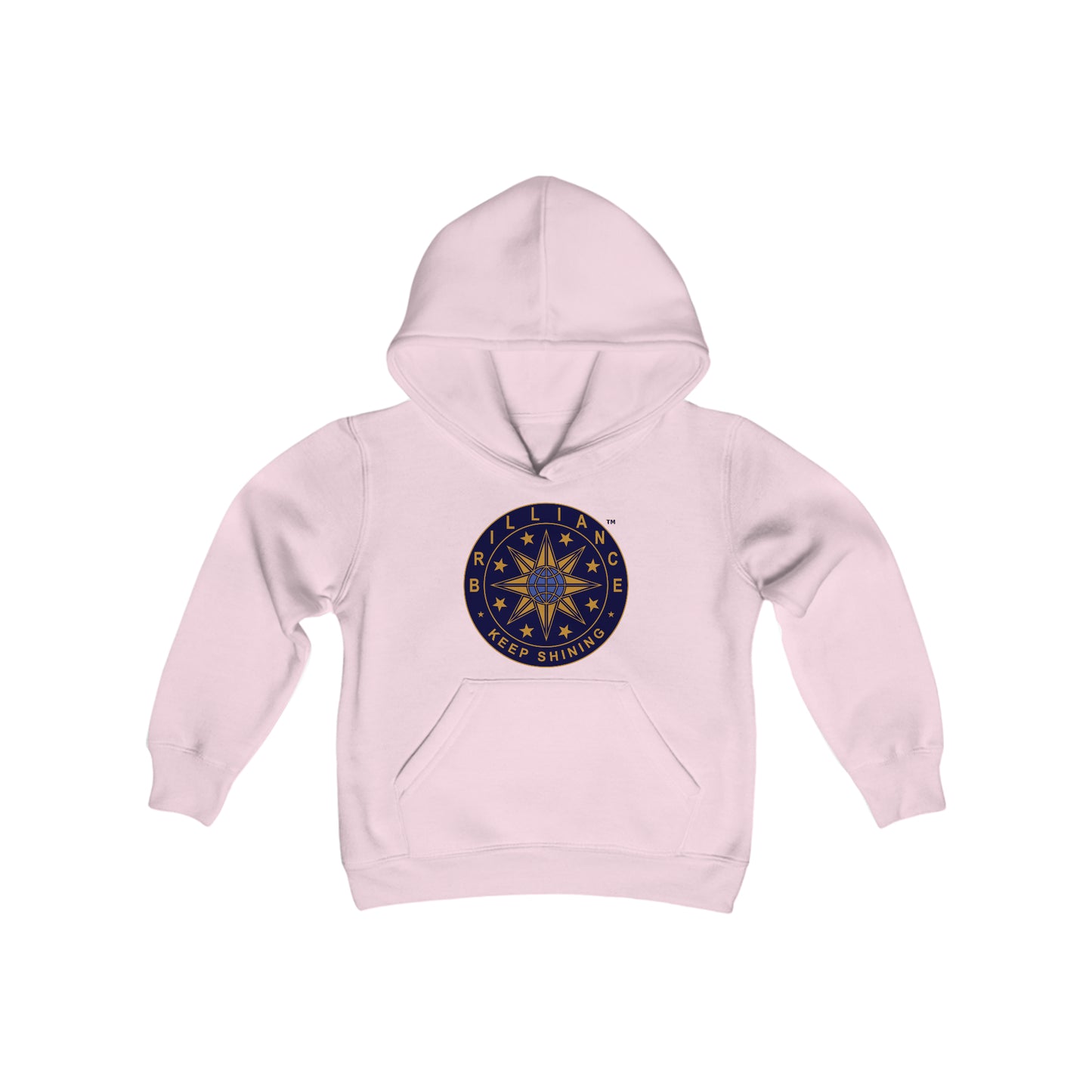 Brilliance Youth Heavy Blend Hoodie Light Pink Front