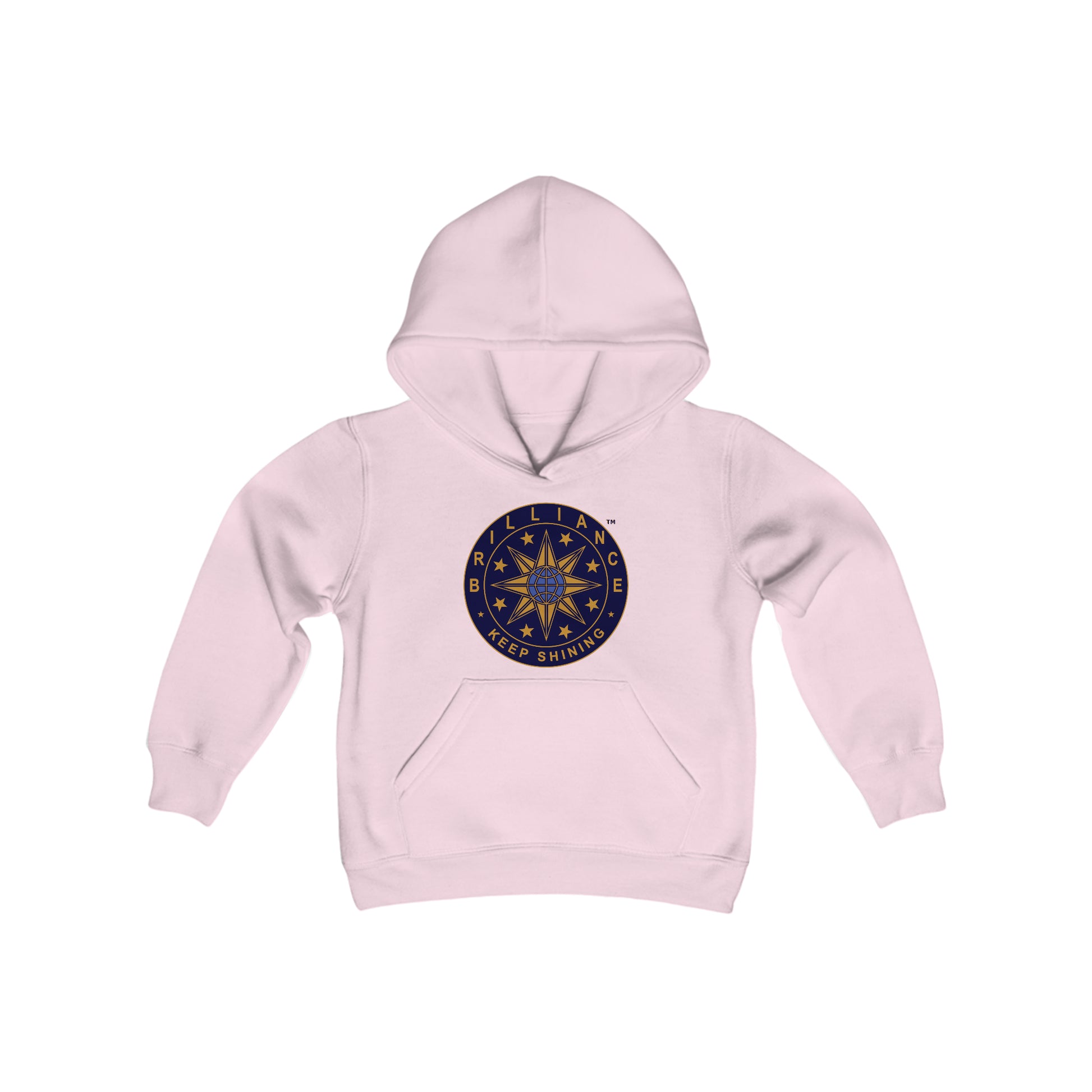 Brilliance Youth Heavy Blend Hoodie Light Pink Front