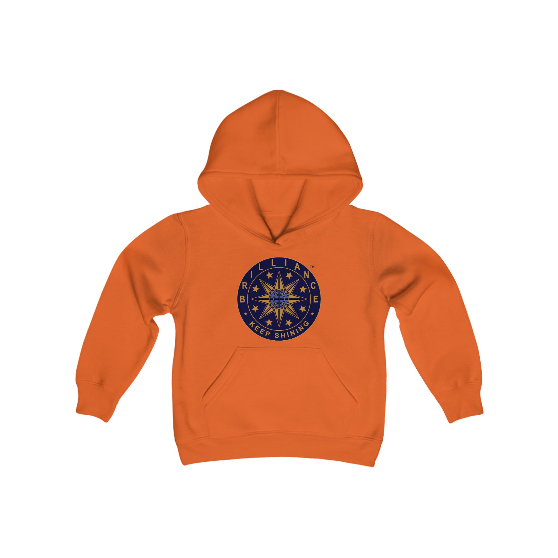 Brilliance Youth Heavy Blend Hoodie Orange Front