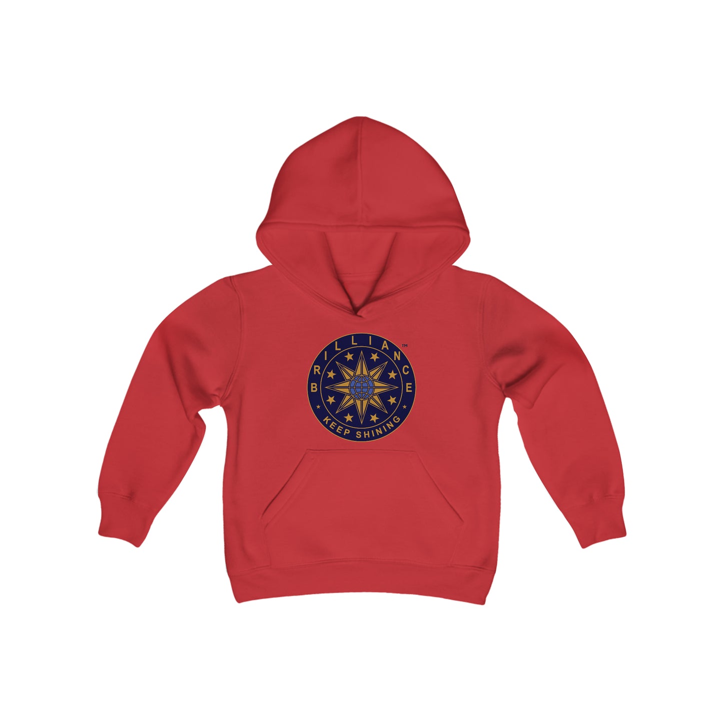 Brilliance Youth Heavy Blend Hoodie Red Front