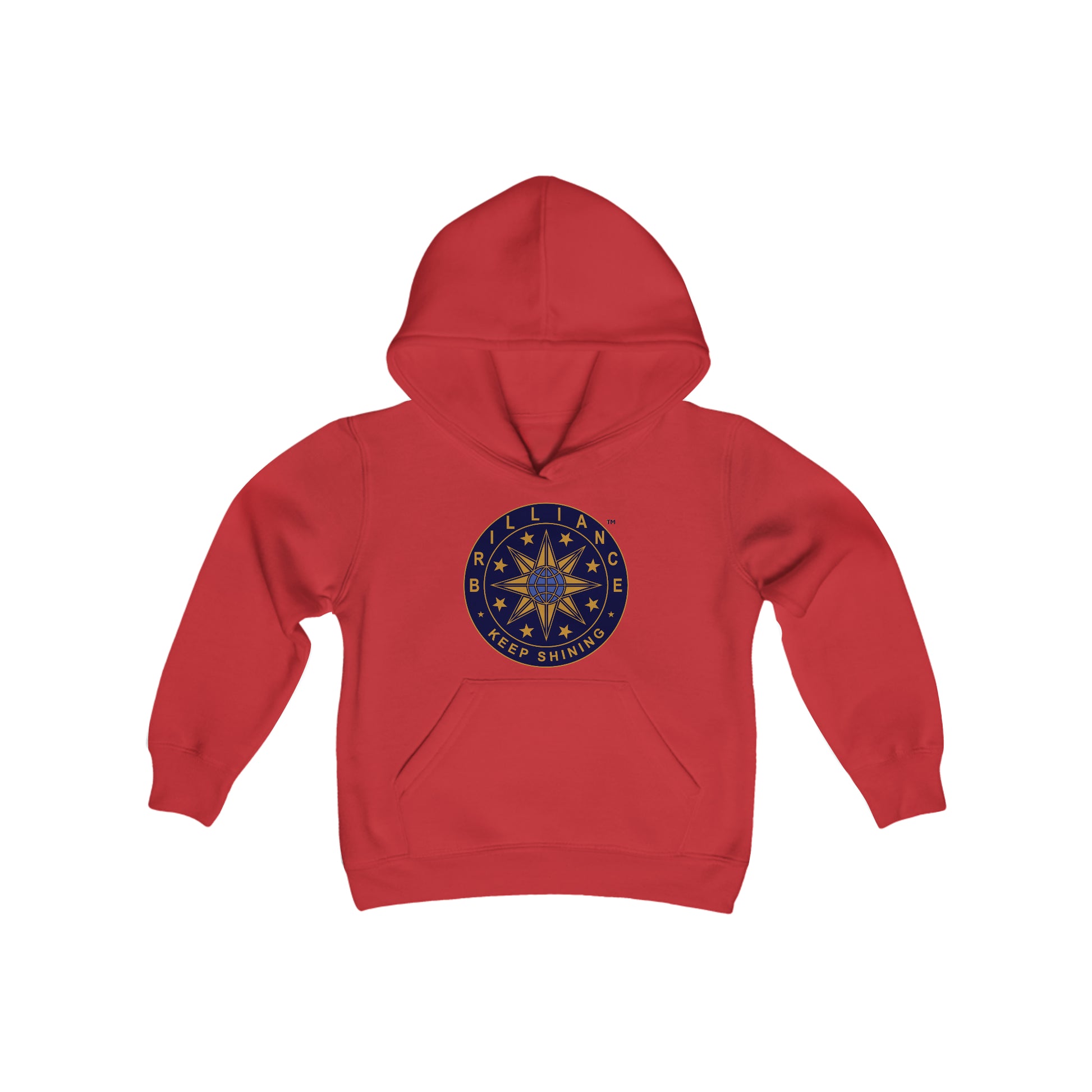 Brilliance Youth Heavy Blend Hoodie Red Front