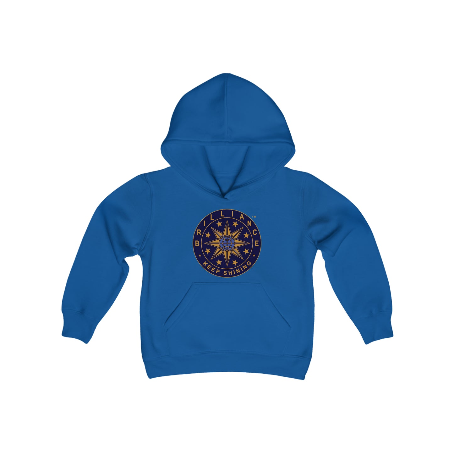 Brilliance Youth Heavy Blend Hoodie Royal Blue Front