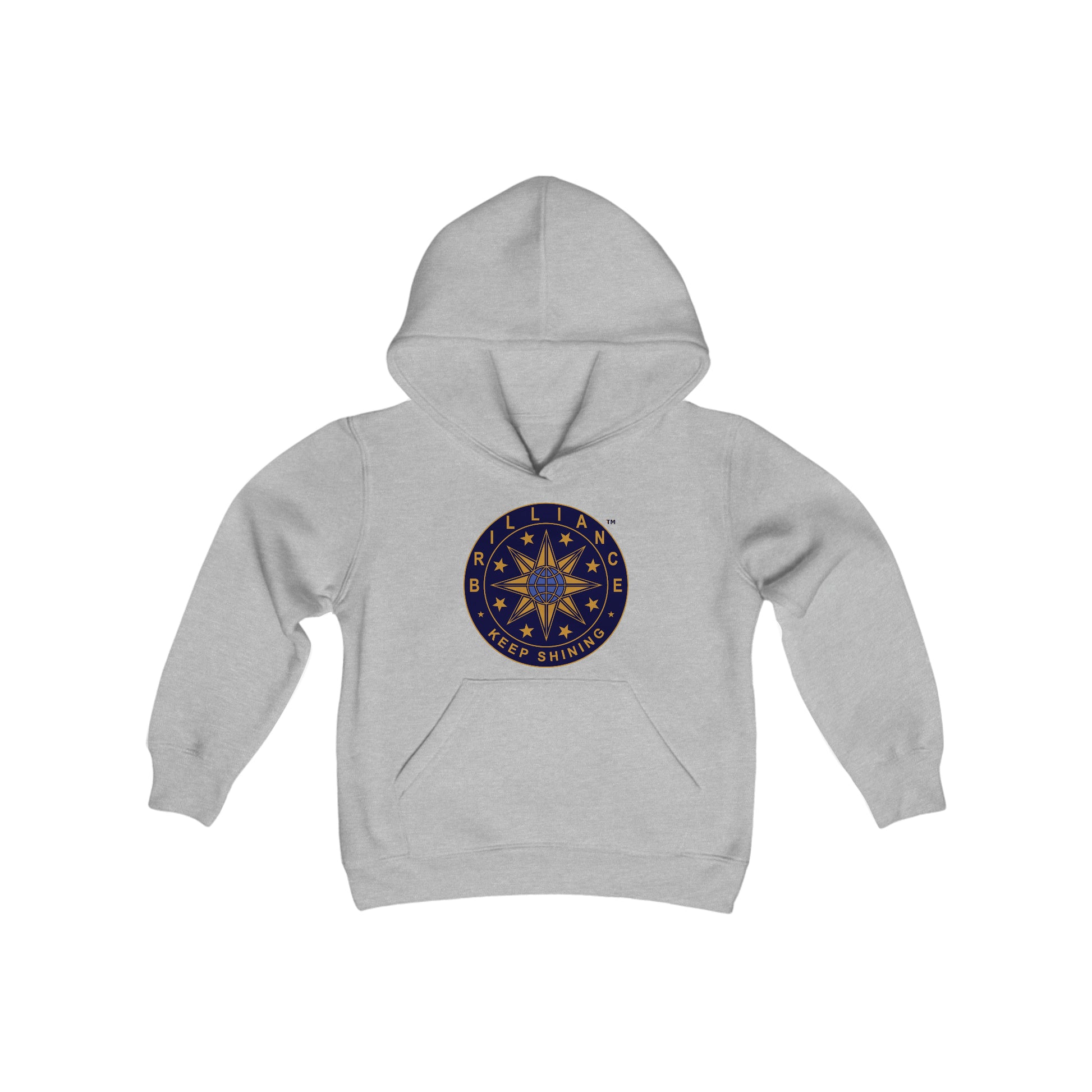 Brilliance Youth Heavy Blend Hoodie Sport Grey Front