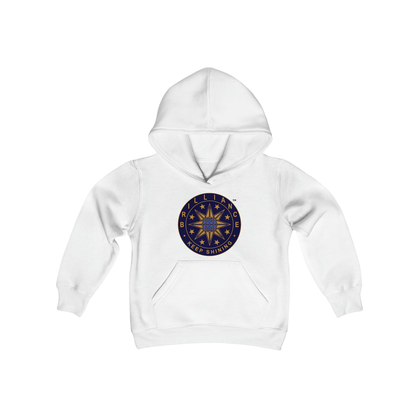 Brilliance Youth Heavy Blend Hoodie White Front