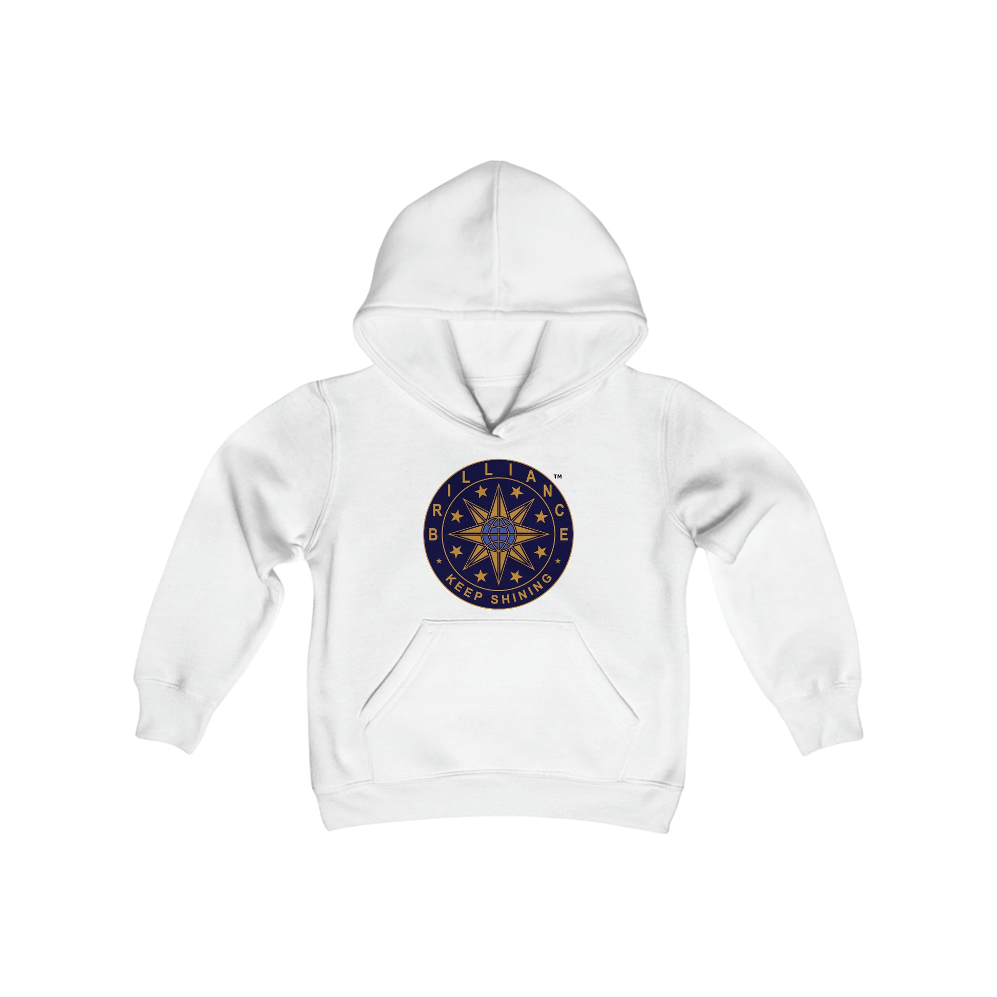 Brilliance Youth Heavy Blend Hoodie White Front