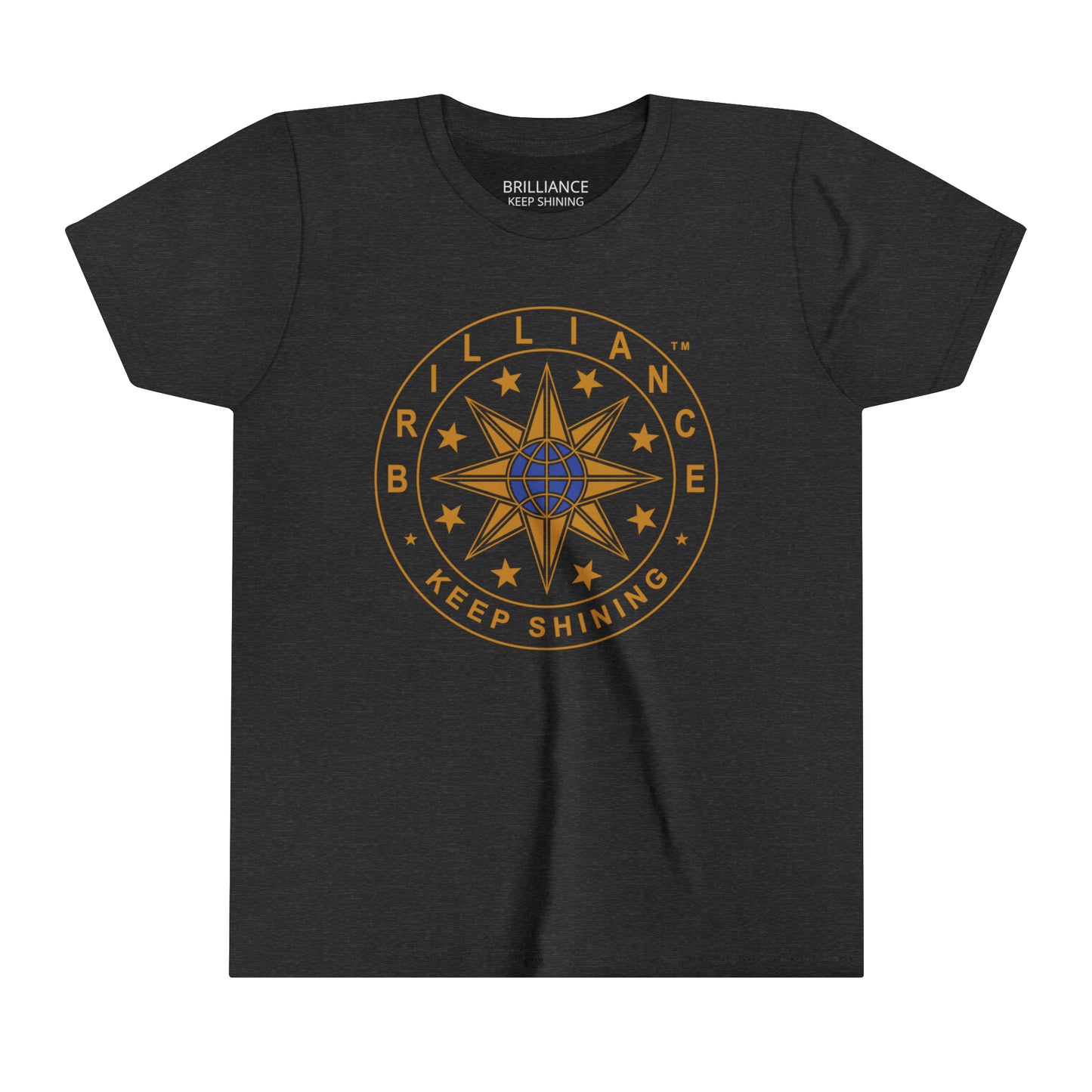 Brilliance Youth T-Shirt Dark Grey Heather Front